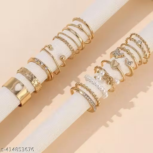 Jewels Galaxy Gold Plated Set of 21 Stackable Rings